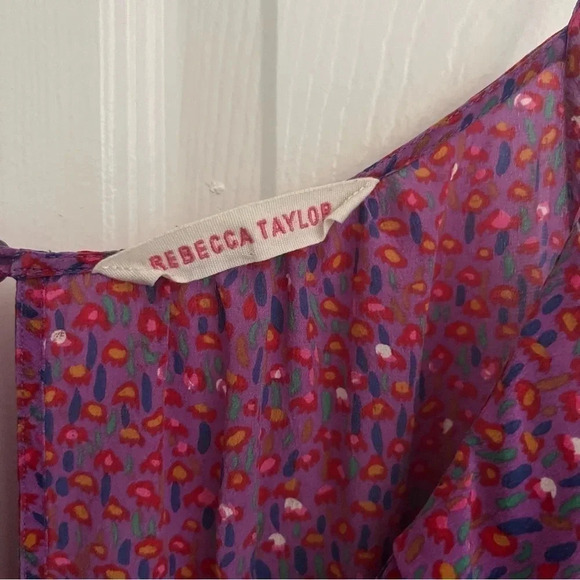 Rebecca Taylor Silk Floral Ditsy Print Sleeveless Mini Dress Size 6 - Picture 6 of 9